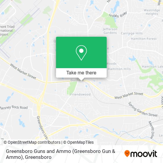 Mapa de Greensboro Guns and Ammo (Greensboro Gun & Ammo)