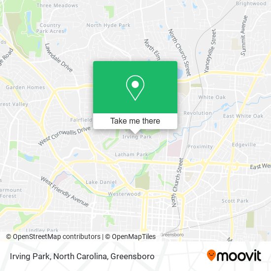 Mapa de Irving Park, North Carolina