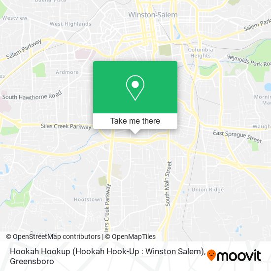 Mapa de Hookah Hookup (Hookah Hook-Up : Winston Salem)