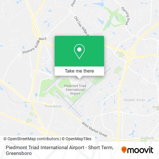 Mapa de Piedmont Triad International Airport - Short Term