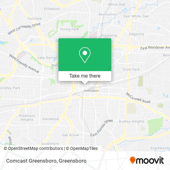 Mapa de Comcast Greensboro