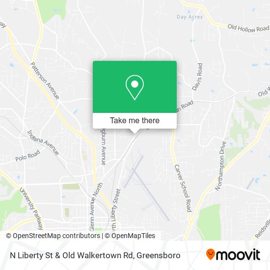 Mapa de N Liberty St & Old Walkertown Rd