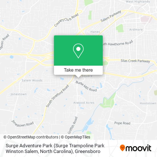 Mapa de Surge Adventure Park (Surge Trampoline Park Winston Salem, North Carolina)