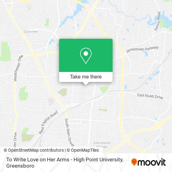 Mapa de To Write Love on Her Arms - High Point University