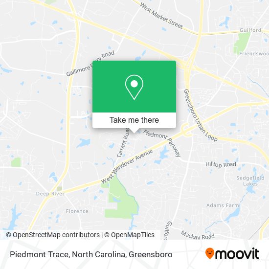 Mapa de Piedmont Trace, North Carolina