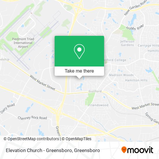 Mapa de Elevation Church - Greensboro