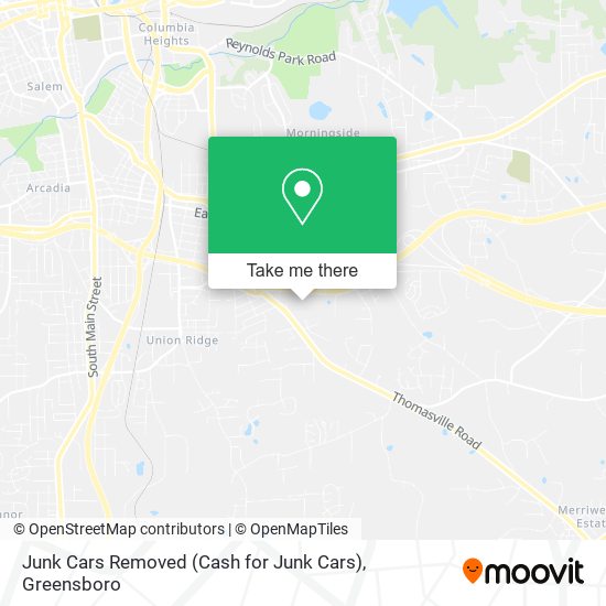 Mapa de Junk Cars Removed (Cash for Junk Cars)