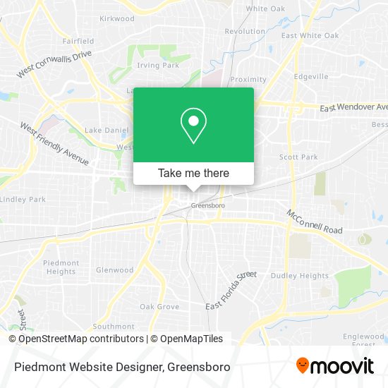 Piedmont Website Designer map