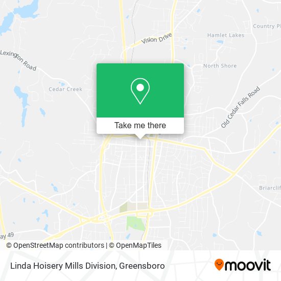 Linda Hoisery Mills Division map