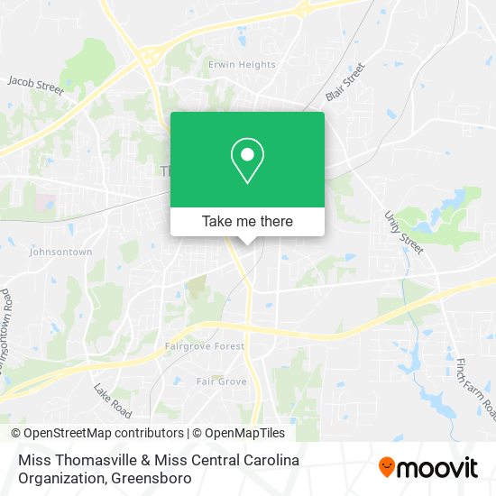 Mapa de Miss Thomasville & Miss Central Carolina Organization