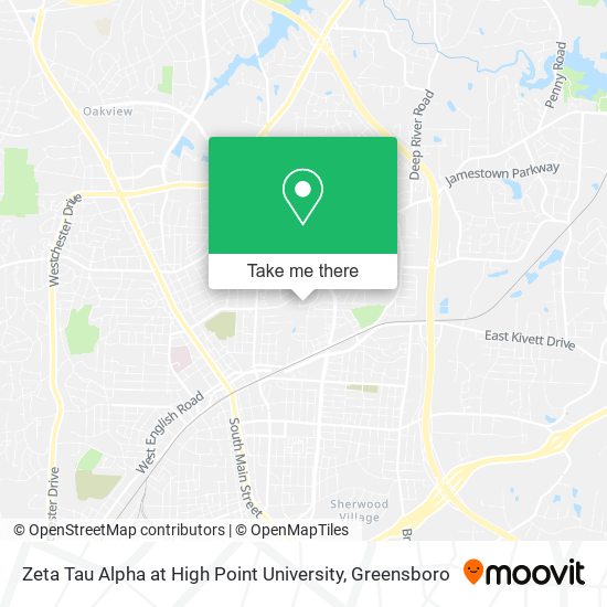 Zeta Tau Alpha at High Point University map