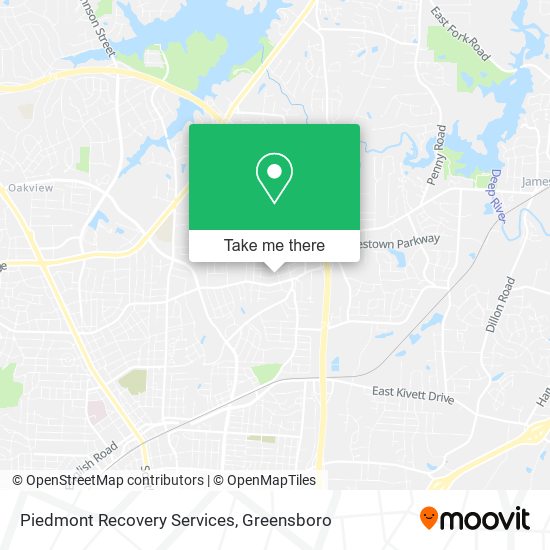 Piedmont Recovery Services map