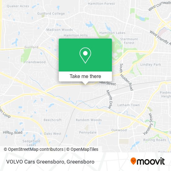 VOLVO Cars Greensboro map