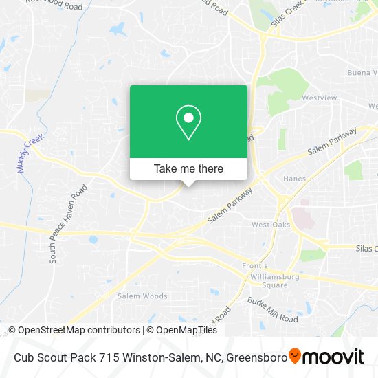 Mapa de Cub Scout Pack 715 Winston-Salem, NC