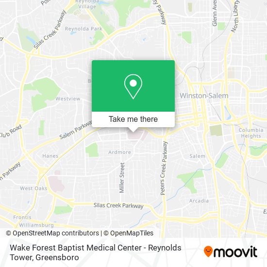 Mapa de Wake Forest Baptist Medical Center - Reynolds Tower