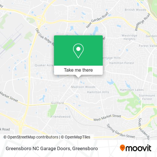 Greensboro NC Garage Doors map