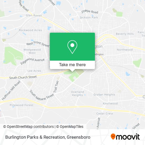 Mapa de Burlington Parks & Recreation