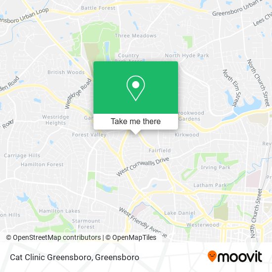 Mapa de Cat Clinic Greensboro