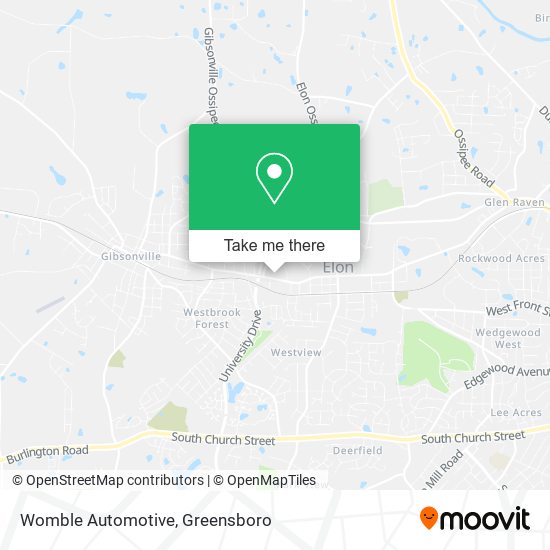Womble Automotive map