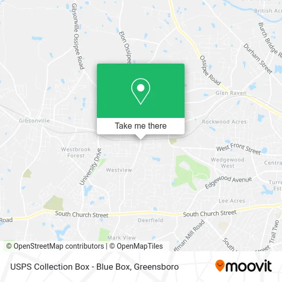 USPS Collection Box - Blue Box map
