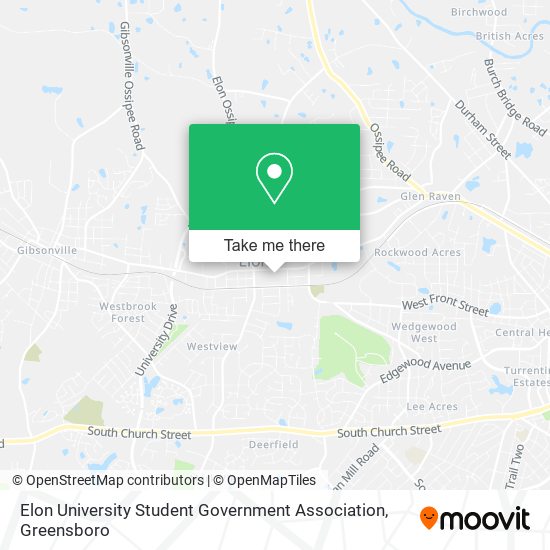 Mapa de Elon University Student Government Association