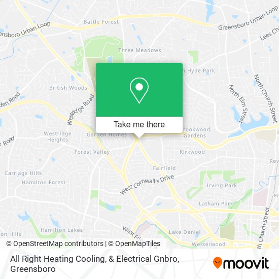 All Right Heating Cooling, & Electrical Gnbro map