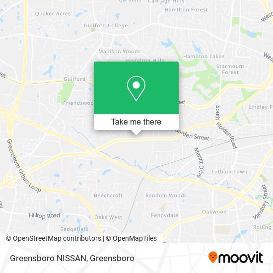 Mapa de Greensboro NISSAN