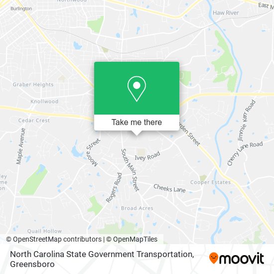 Mapa de North Carolina State Government Transportation