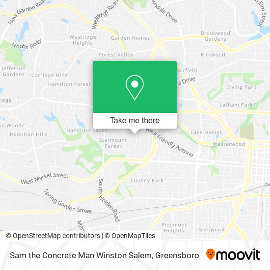Sam the Concrete Man Winston Salem map