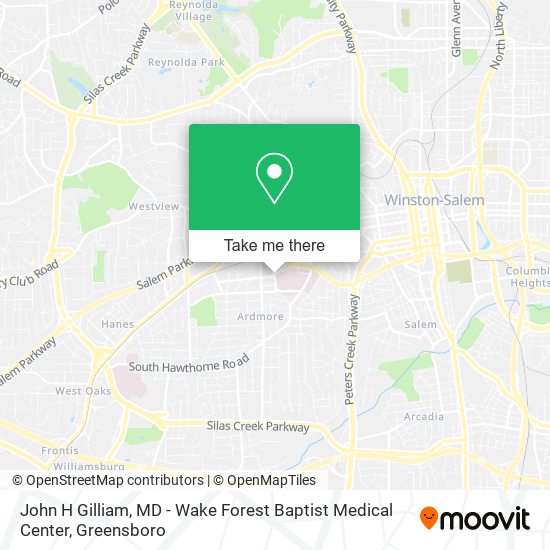 Mapa de John H Gilliam, MD - Wake Forest Baptist Medical Center