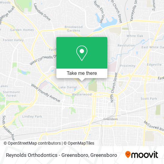 Reynolds Orthodontics - Greensboro map