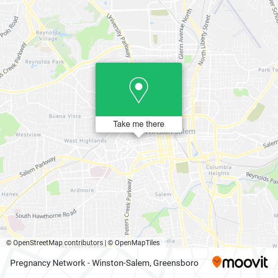 Mapa de Pregnancy Network - Winston-Salem