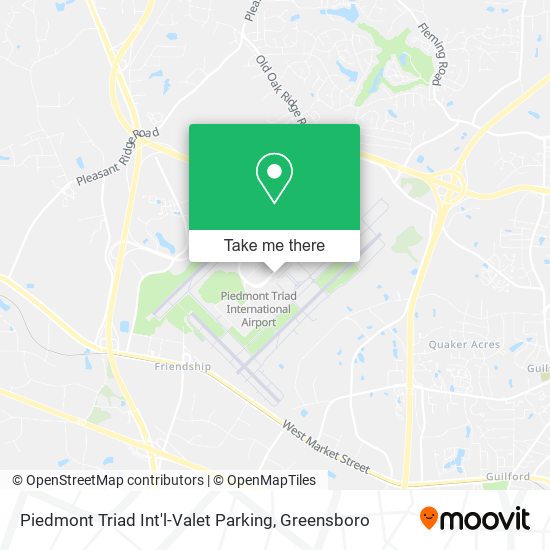 Mapa de Piedmont Triad Int'l-Valet Parking