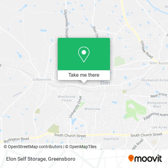 Elon Self Storage map