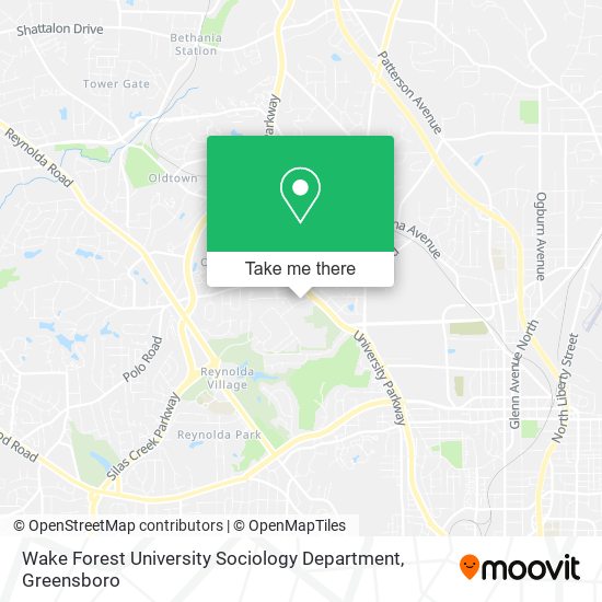 Wake Forest University Sociology Department map