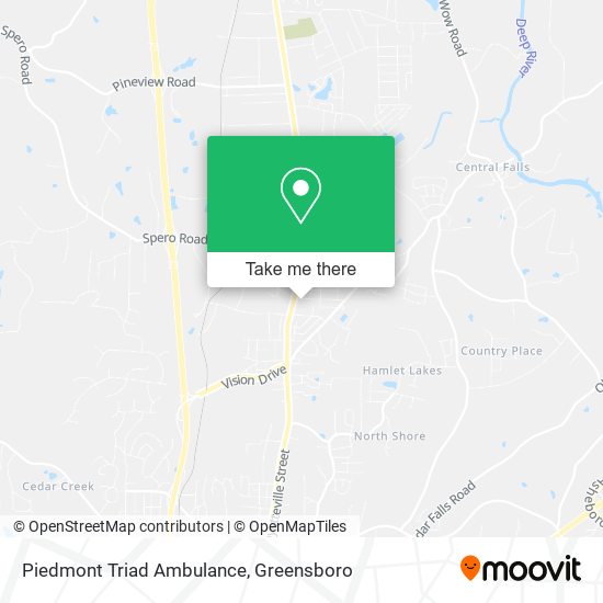 Piedmont Triad Ambulance map