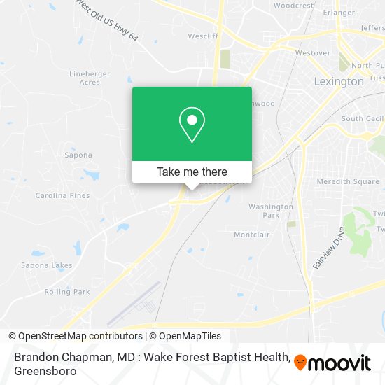 Brandon Chapman, MD : Wake Forest Baptist Health map