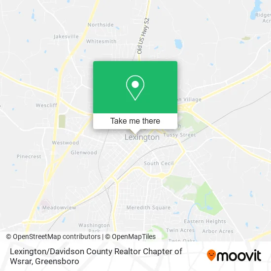 Lexington / Davidson County Realtor Chapter of Wsrar map