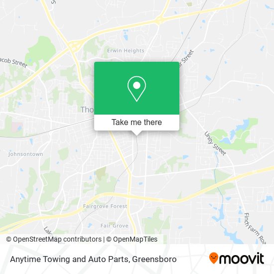 Anytime Towing and Auto Parts map