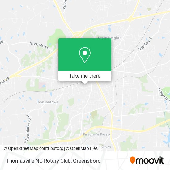 Thomasville NC Rotary Club map