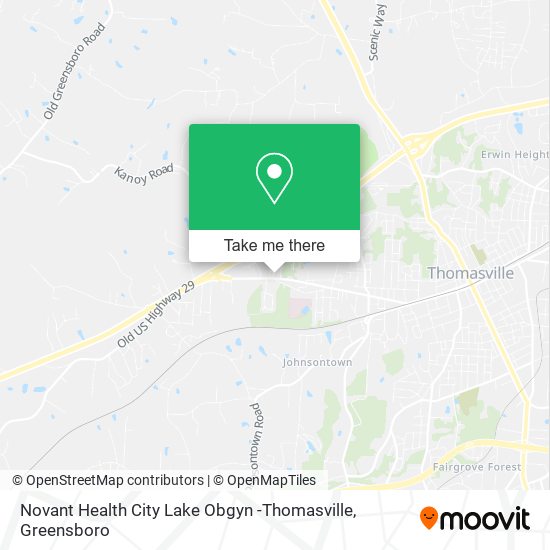 Novant Health City Lake Obgyn -Thomasville map