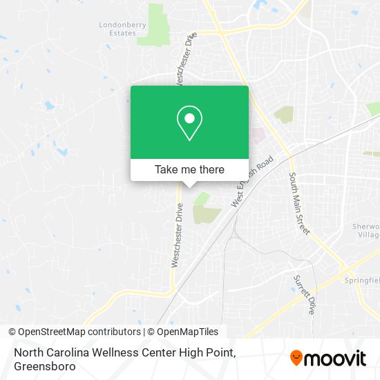 North Carolina Wellness Center High Point map