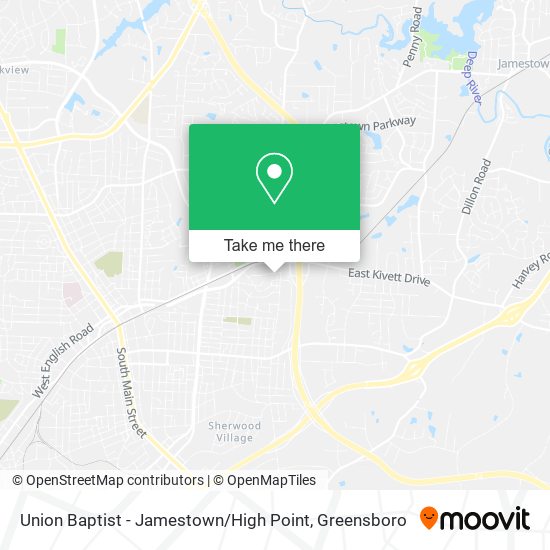 Mapa de Union Baptist - Jamestown / High Point