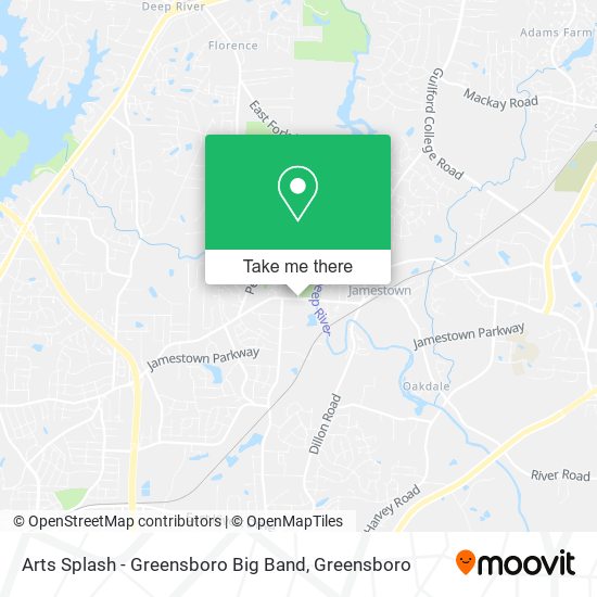 Arts Splash - Greensboro Big Band map