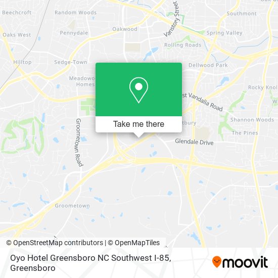 Oyo Hotel Greensboro NC Southwest I-85 map