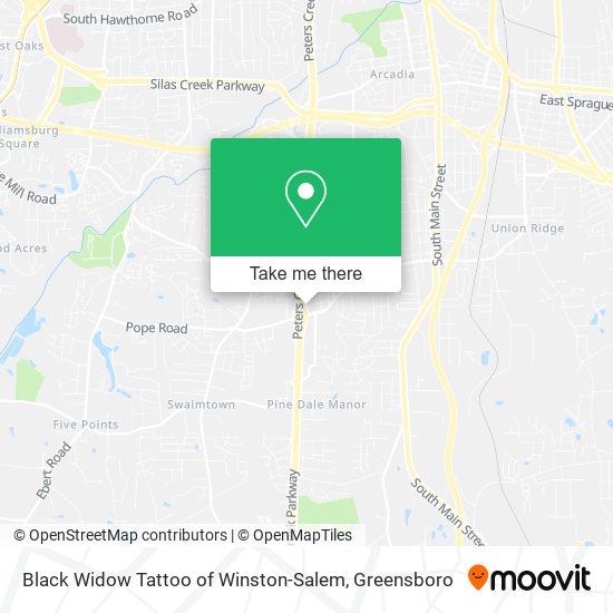 Mapa de Black Widow Tattoo of Winston-Salem