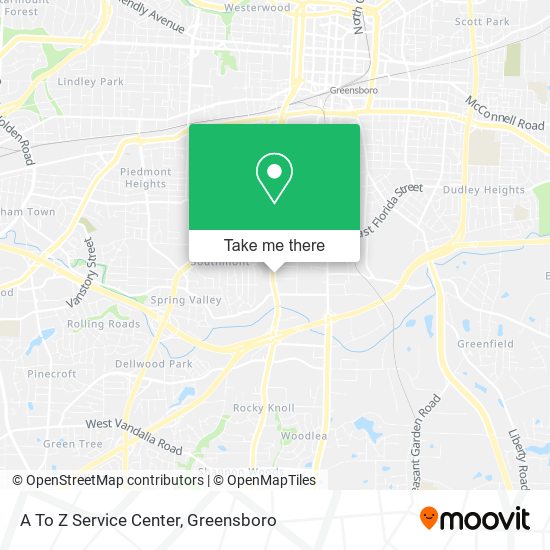 A To Z Service Center map
