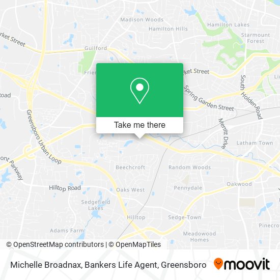 Mapa de Michelle Broadnax, Bankers Life Agent