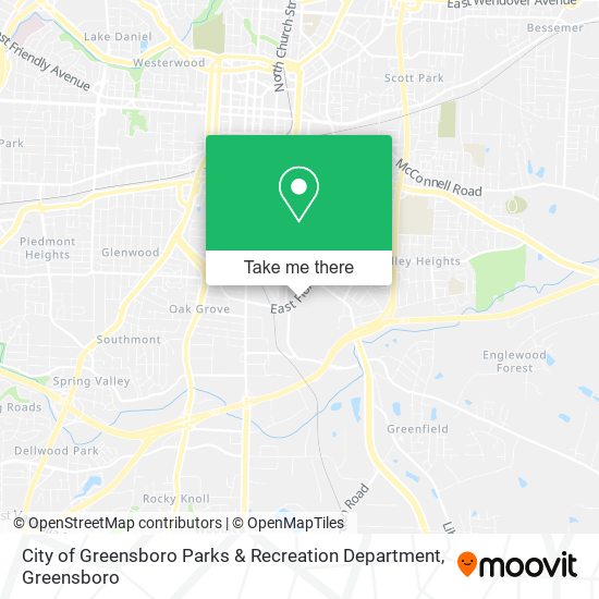 City of Greensboro Parks & Recreation Department map
