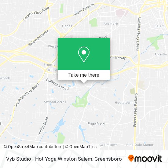 Mapa de Vyb Studio - Hot Yoga Winston Salem